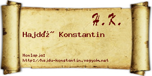 Hajdú Konstantin névjegykártya