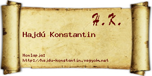 Hajdú Konstantin névjegykártya